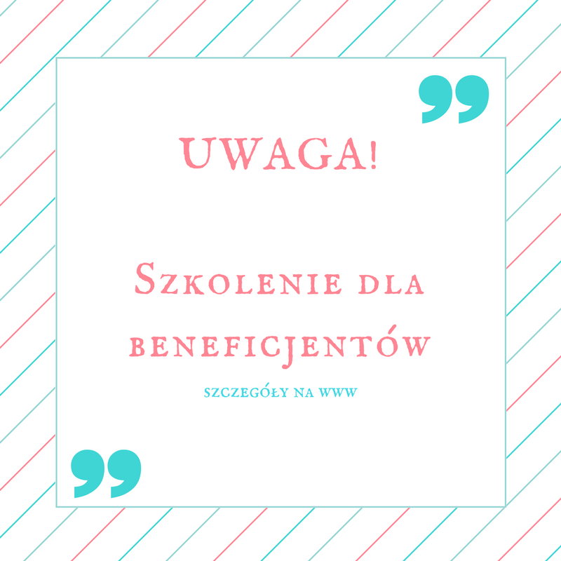 Zaproszenie na szkolenie w ramach przedsięwzięcia 1.2
