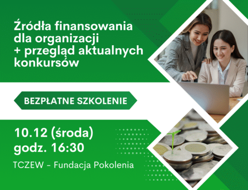 Bezpłatne szkolenie COP: źródła finansowania dla organizacji i aktualne konkursy – 10 grudnia o 16:30 w Tczewie – wpis gościnny