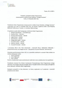 Wstęga Kociewia - protokol z posiedzenia rady 25.11.2025 pdf