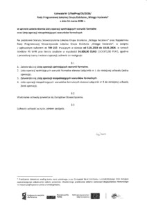 Wstęga Kociewia - uchwala nr 1 zatwierdzenie listy operacji spelniajacych warunki formalne pdf