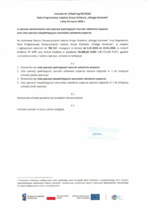 Wstęga Kociewia - uchwala nr 2 zatwierdzenie listy operacji spelniajacych pdf