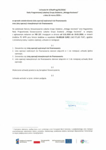 Wstęga Kociewia - uchwala nr 4 zatwierdzajaca liste operacji wybranych i niewybranych pdf