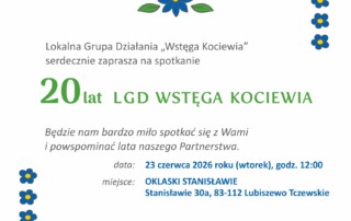 Wstęga Kociewia - zaproszenie 20lat LGD Wstega Kociewia